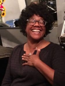 Andrea Ross-Greene singing with Harriet Schock at Theta Sound Studio LIVE! (photo by Kaci Christian)